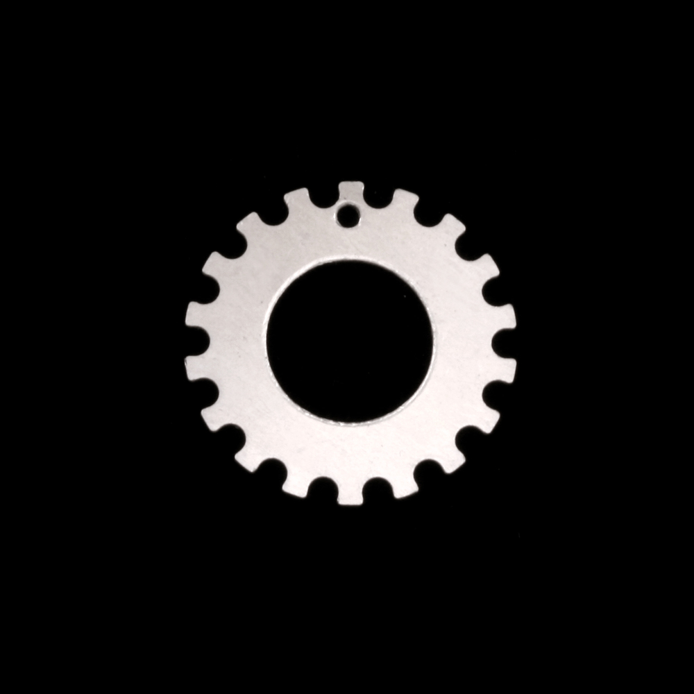 Metal Stamping Blanks Sterling Silver Notched Washer, 19mm (.75") with 9.5mm (.38") ID, 24g